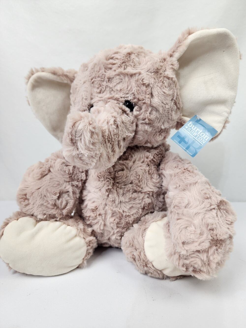 Burton + Burton Tan Beige Curly Fuzzy 16" Elephant Plush Super Soft NWTs